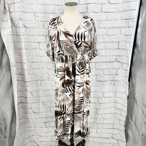 Old Navy Resort Dress Midi Tropical Hawaiian Vacation Boho Cruise High Low XL